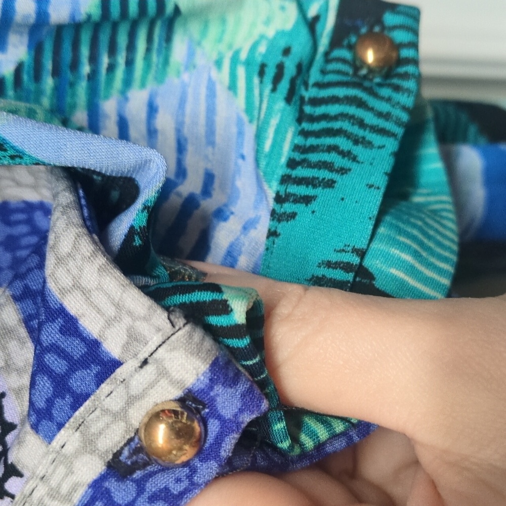 Bundle of 2 Dana Buchman Blue Green And Blue Gray Tunic Tops - Picture 5 of 7